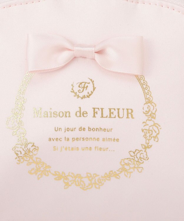 Maison de FLEUR サテンリボンラウンドポーチ Pink