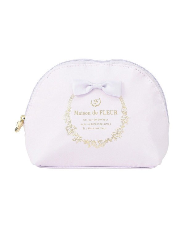 Maison de FLEUR サテンリボンラウンドポーチ Lavender