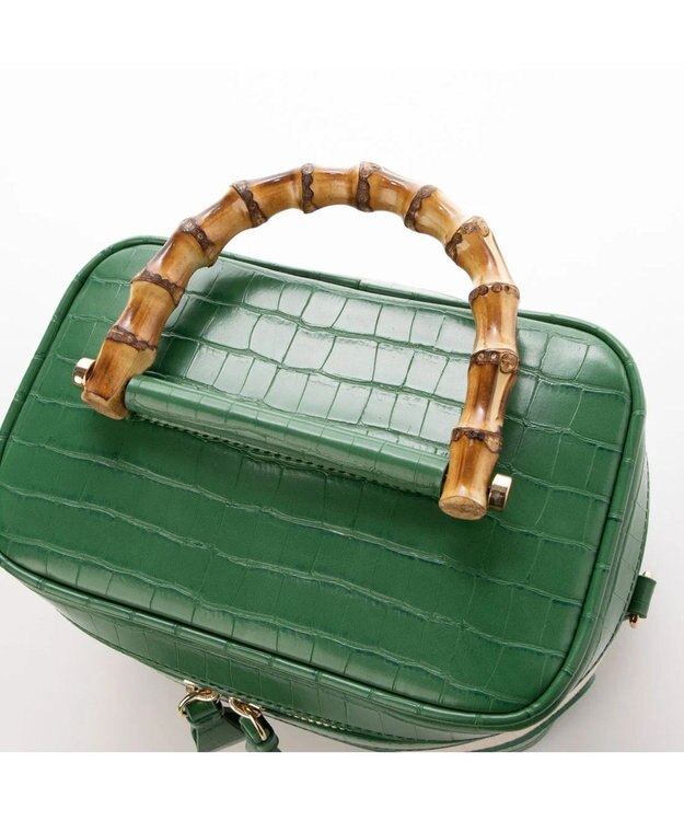 UNBILLION kakatoo バンブーハンドル2wayバニティバッグ グリーン