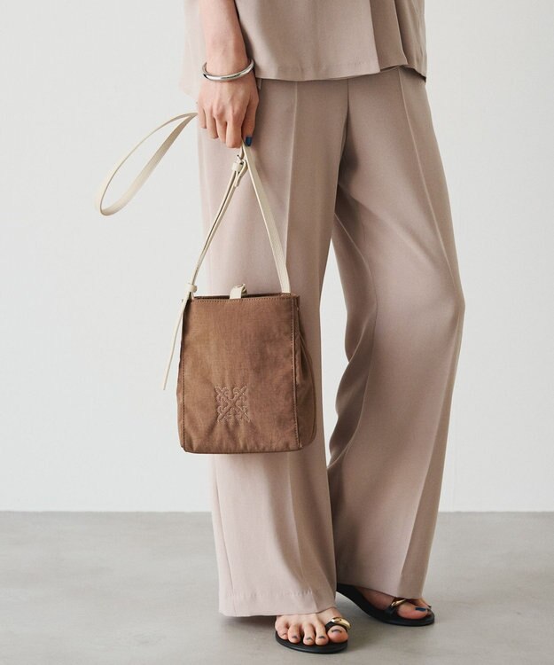 russet ナイロンミニショルダーバッグ(Z-235) Brown