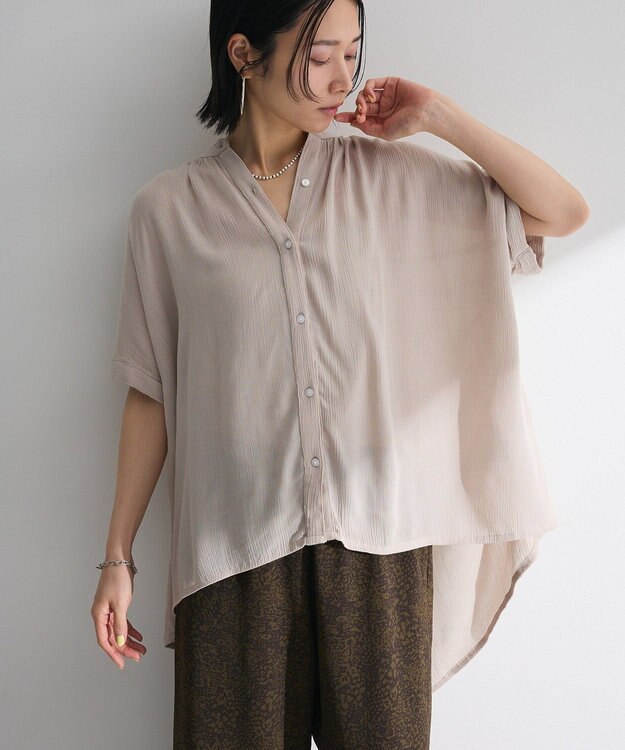 Green Parks Ｉ　レーヨンクレープブラウス Black