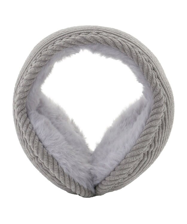 MOONBAT FURLA(フルラ) コーデュロイ×ファー バックアームイヤマフ グレー