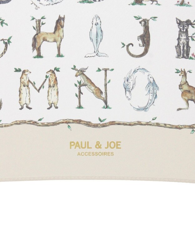 MOONBAT ポール & ジョー (PAUL & JOE ACCESSOIRES) ABC Garden アニマル 長傘 竹手元 ベージュ