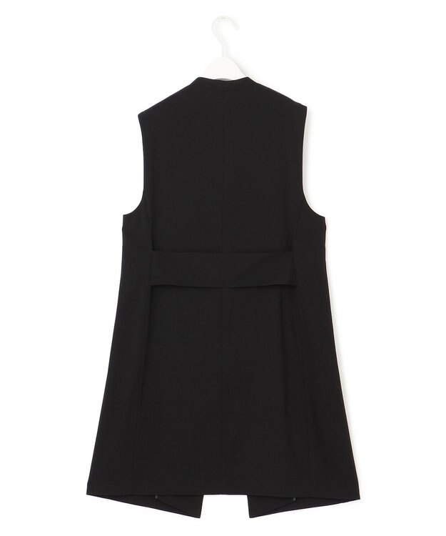 ICB 【洗える】T/Rドライリネン ジレ ブラック系