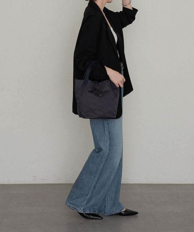 russet ナイロンジャガード2WAYミニトートバッグ(SF-260) Purple/BR