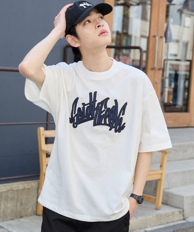 WEGO 【ユニセックス着用ITEM】ワッペンロゴドロストBIG　T（SS） ホワイト
