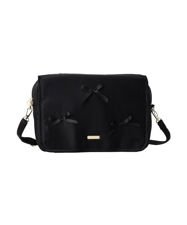 Maison de FLEUR リボン付き２Ｗａｙマルチケース Black
