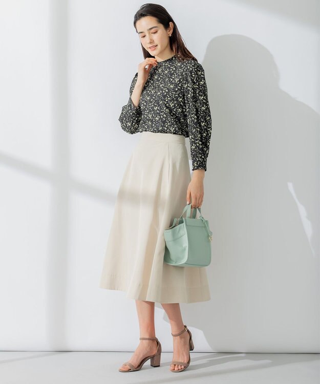 組曲 【5色展開・後ろゴム仕様】カラータフタ スカート ベージュ系