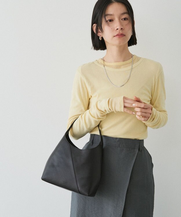 russet スムースレザー2WAYミニトートバッグ(CE-1676) Black