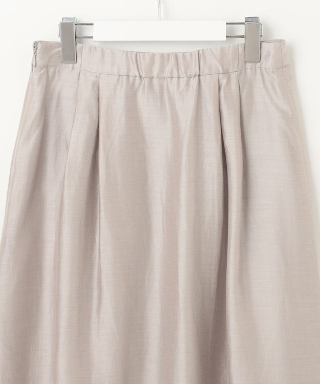 J.PRESS LADIES 【洗える】シアーソフトカールマイヤー タック スカート ベージュ系