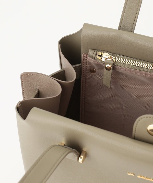 LA BAGAGERIE コンビカラーA4トートバッグ カーキ