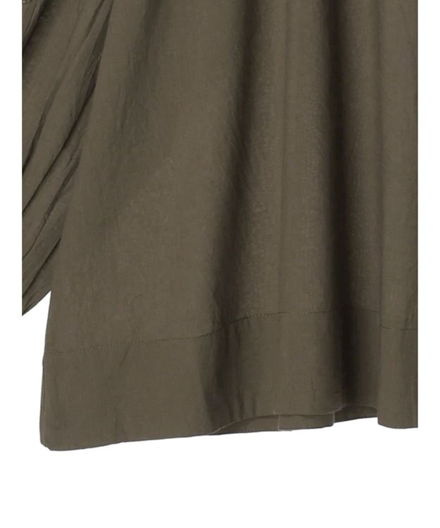 CRAFT STANDARD BOUTIQUE モチーフ刺繍ピンタックブラウス Khaki