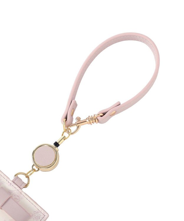 Maison de FLEUR リール付きフラワーガーデン柄パスケース Pink