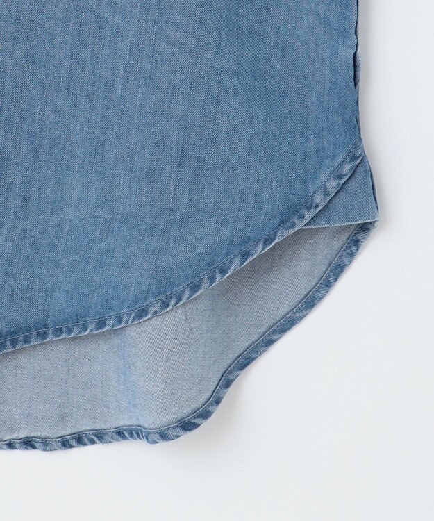 ANY 【洗濯機可】パールボタンデニムシャツ インディゴ