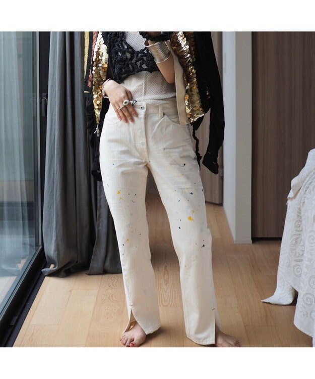 woadblue Slit Straight/WBN4106 WHITE