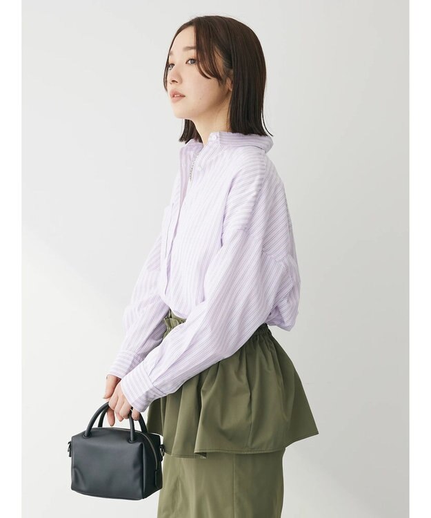 Green Parks イージーケア　ドビーストライプシャツ Pink