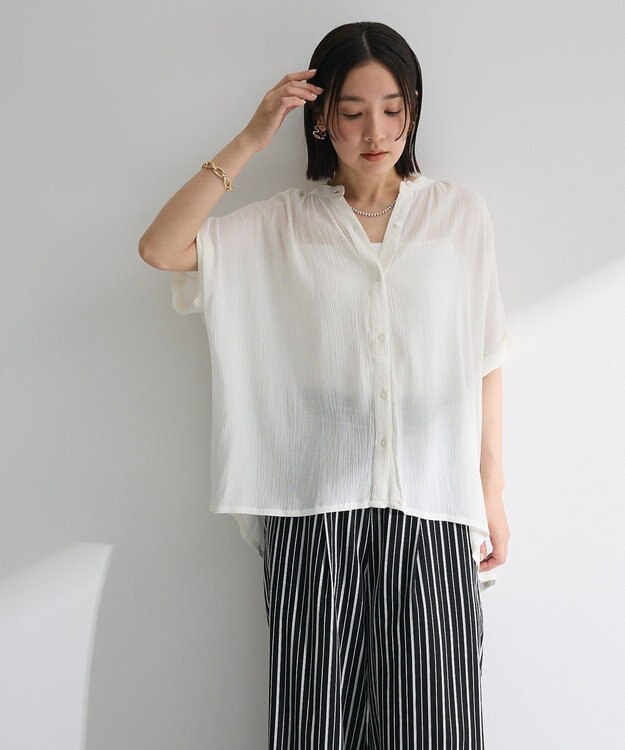 Green Parks Ｉ　レーヨンクレープブラウス Black