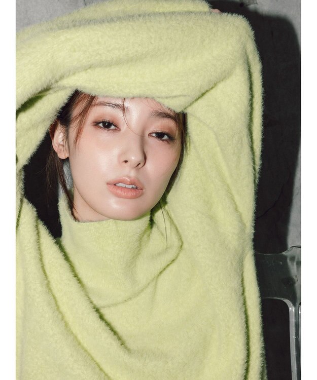 Te chichi 【宮本茉由着用】ハイネックフェザーニット イエロー