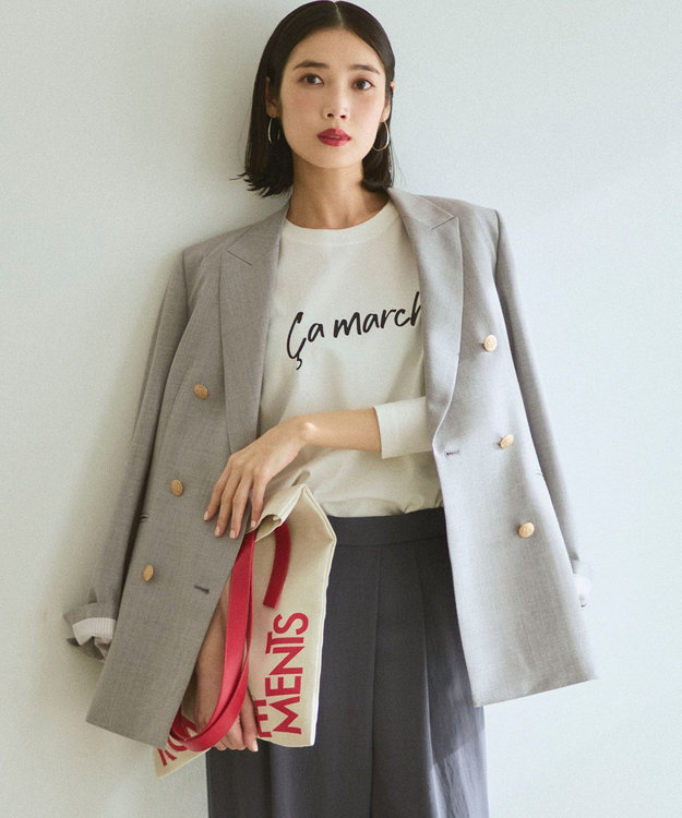 23区 【VERY・Oggi掲載】TWギャバジン テーラード ジャケット ライトグレー系