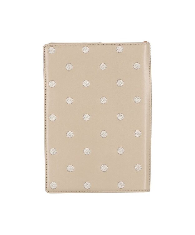 UNBILLION ペルケ perche / ドット刺繍A5手帳カバー ライトグレー