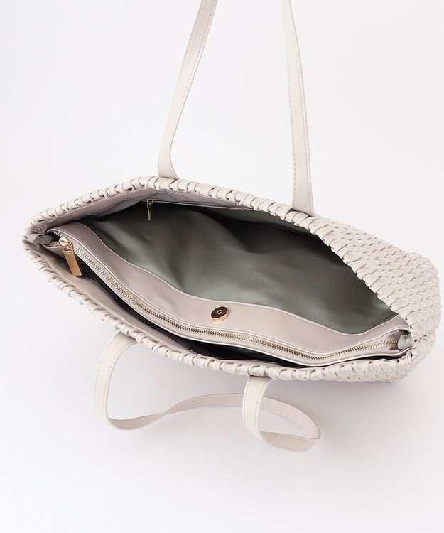 LA BAGAGERIE ランダムプリーツトートバッグ アイボリー