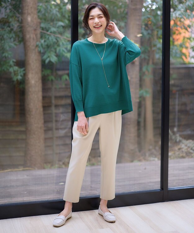 ANY ゆるチュニックニット グリーン