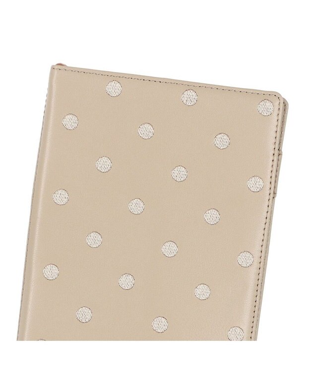 UNBILLION ペルケ perche / ドット刺繍A5手帳カバー ライトグレー