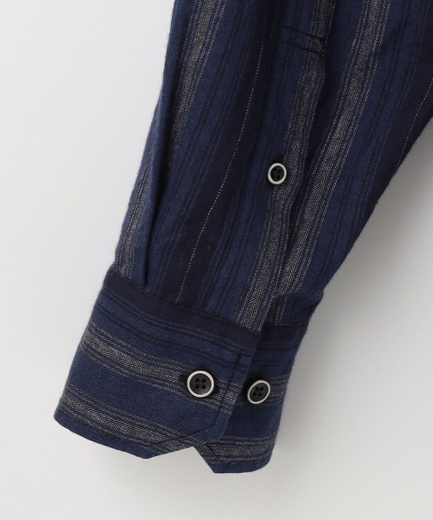 JOSEPH ABBOUD MOUNTAIN 【SPACE／UNISEX】JCヘリンボンワイドストライプ シャツ ネイビー系2