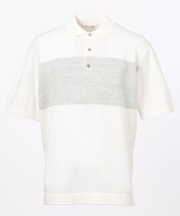 JOSEPH ABBOUD MOUNTAIN 【SPACE】OGストレッチコットン ニットポロシャツ ホワイト系