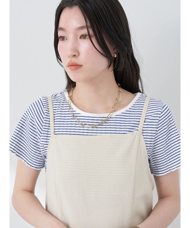 earth music&ecology リサイクルポリエステルブレンドキャミワンピース Light Beige