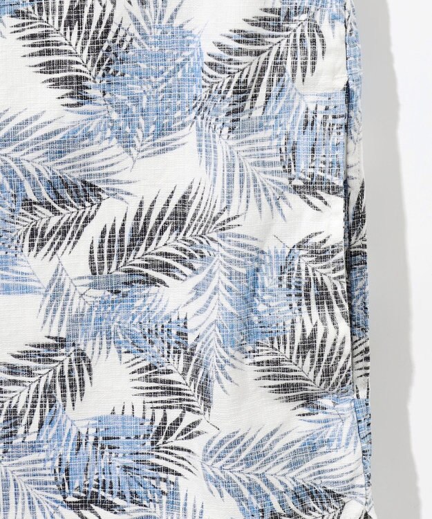 JOSEPH ABBOUD MOUNTAIN 【通気性・腰ポケット付き】ジャングルリーフプリント 半袖シャツ ホワイト系6