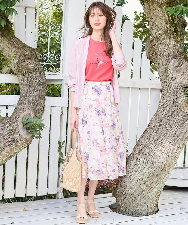 ANY SIS 【美人百花7月号掲載】ライトシアー シャツ ピンクストライプ