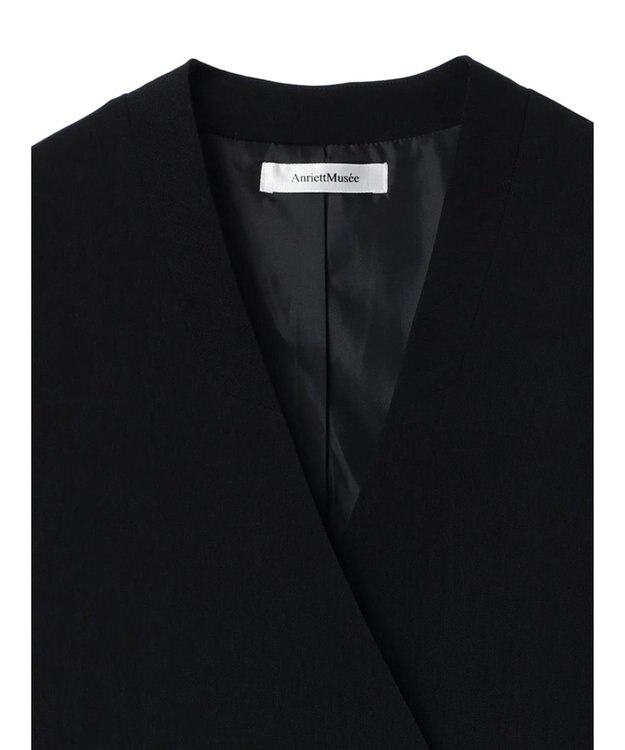 Green Parks AnriettMusee ネック切替デザインベスト Black