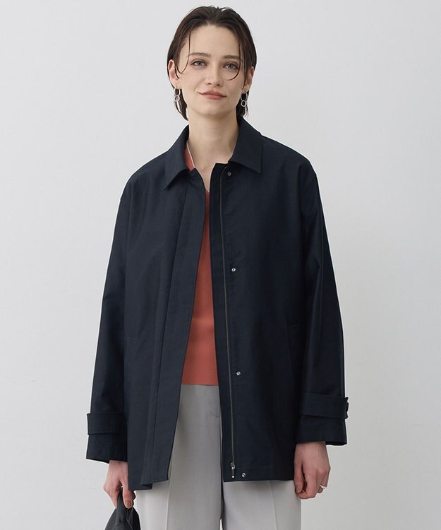 ICB L 【配色襟取り外し可能】ライトモールスキン キルトライナー付きバーンジャケット ネイビー