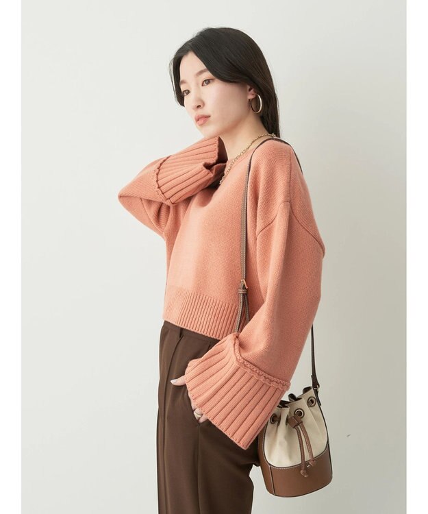 earth music&ecology ワイドスリーブプルオーバー Pink Orange