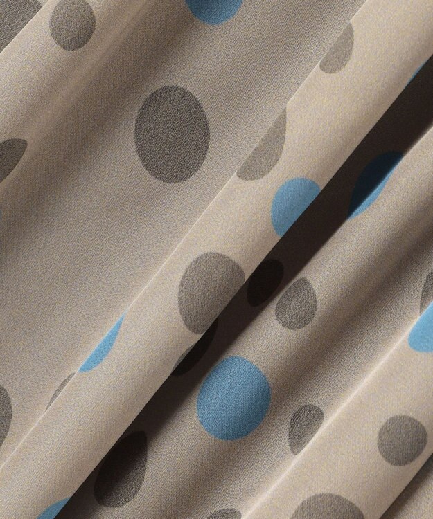 自由区 L マルチポルカドットプリント ワンピース モカベース