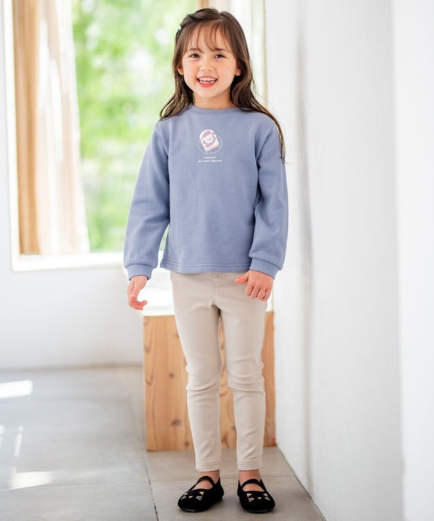 ANY KIDS 【春まで主役】アニマル発泡プリントトレーナー サックスブルー