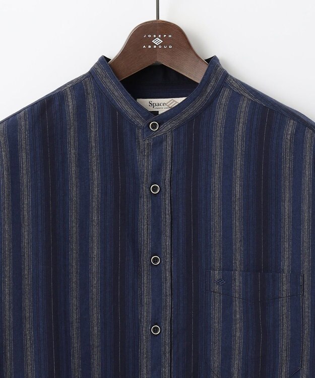 JOSEPH ABBOUD MOUNTAIN 【SPACE／UNISEX】JCヘリンボンワイドストライプ シャツ ネイビー系2
