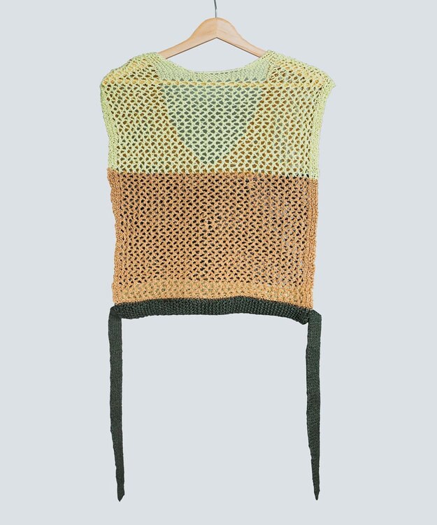 COQ STRATA 和紙ショート丈ベスト ベージュ