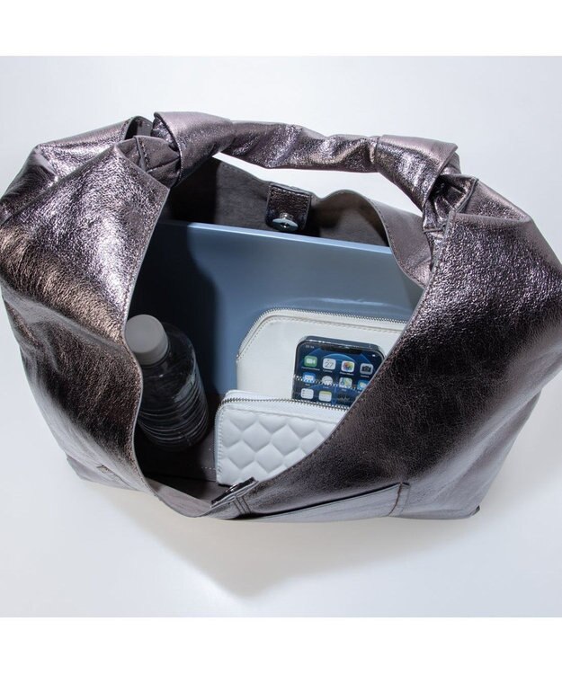 UNBILLION カシュカシュ cachechche / ノットディテールPUワンショルダー ダークシルバー