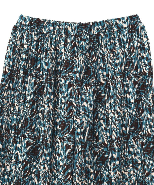 Green Parks セルフカットプリーツ柄パンツ Blue