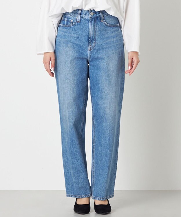 NAVE 【Nave　洗える】デニム センタープレスパンツ スカイブルー系