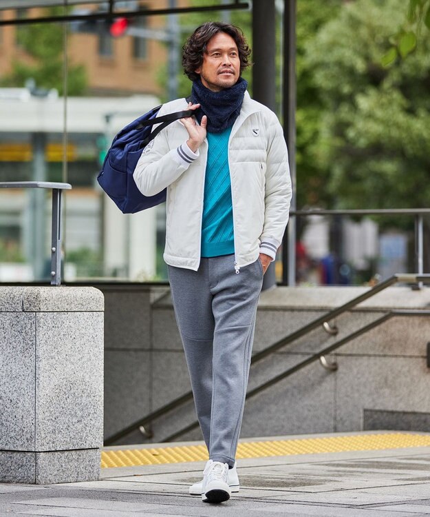 23区GOLF 【MEN】【ストレッチ・撥水】パディング中綿 ブルゾン ホワイト系