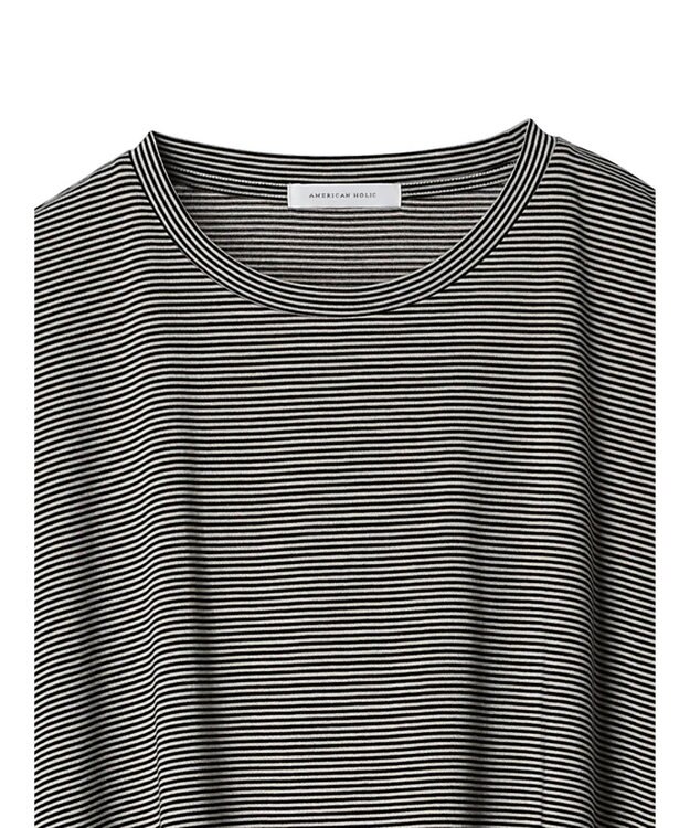 AMERICAN HOLIC ＵＶカット加工ワイドカットプルオーバー Border Mocha