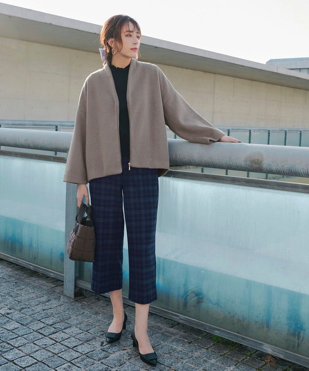 Tiaclasse モッサ風ダブルフェイスコート モカ