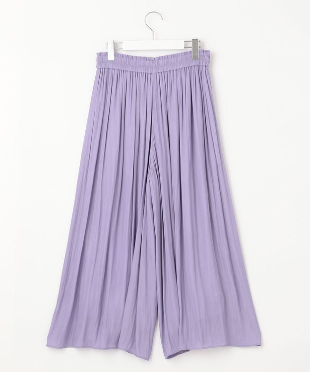 自由区 【WEB限定/洗える】ツイルギャザーパンツ ライラック系