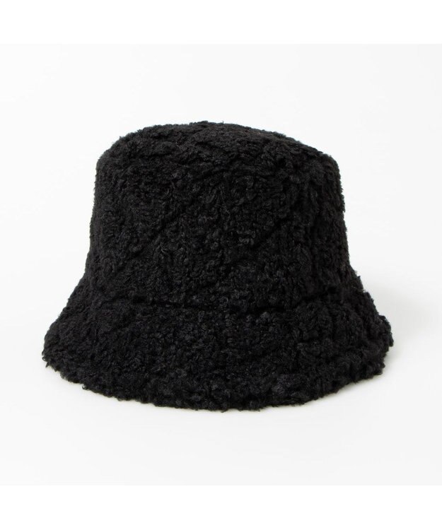 UNBILLION カシュネ cache nez / キルティングフェイクファーバケットハット ブラック