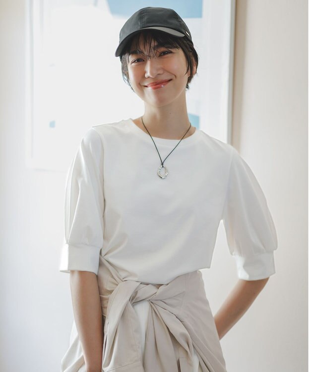 ANY パフスリーブカットソー オフ