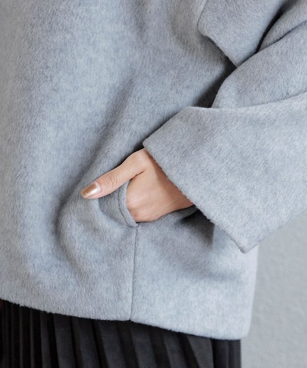 Tiaclasse モッサ風ダブルフェイスコート グレー