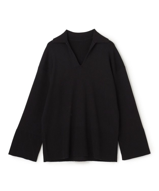 uncrave スウェットライクニット スキッパートップス ブラック